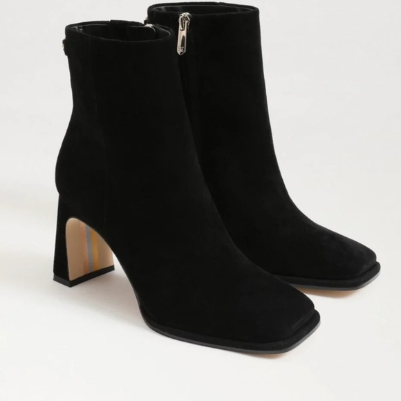 Sam Edelman Women's Irie Square Toe Ankle Bootie Black Suede Size 11 - Picture 4 of 13